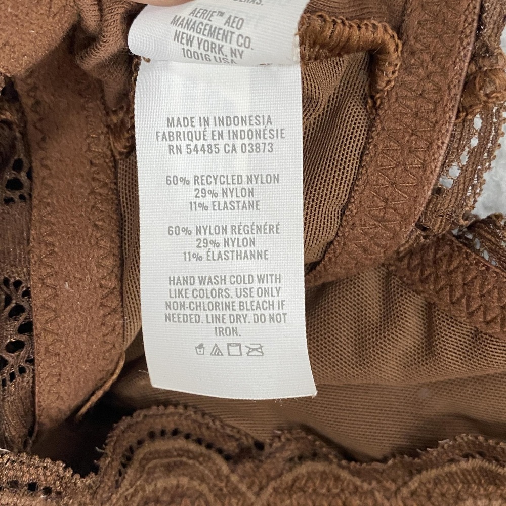 Aerie Y2K Babydoll Tank Womens M DD Brown Floral Lace Tanktop Fairy Earthy - Picture 7 of 12